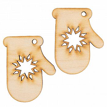 Заготівка дерев`яна Підвіска "Рукавички" 2 шт, НГ175 Заготівка дерев`яна Підвіска "Рукавички" 2 шт, НГ175