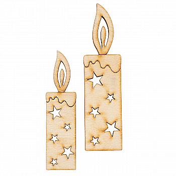 Заготівля дерев`яна Підвіска "Свічки", 2 шт, НГ208 Заготівля дерев`яна Підвіска "Свічки", 2 шт, НГ208