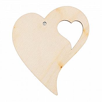 Заготівка дерев`яна Підвіска "Очманіле серце", НГ91 Заготівка дерев`яна Підвіска "Очманіле серце", НГ91