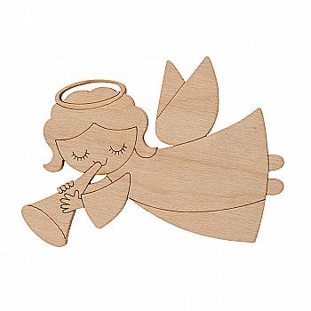 Заготівка дерев`яна "Янголятко з трубою", NY10-007 Заготівка дерев`яна "Янголятко з трубою", NY10-007