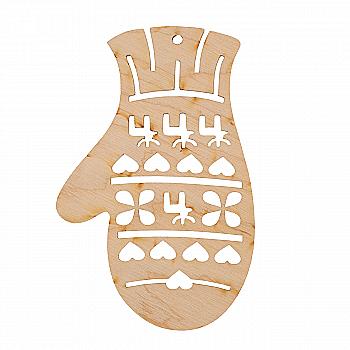 Заготівка дерев`яна "Рукавичка різблена-2, підвіс", NY142 Заготівка дерев`яна "Рукавичка різблена-2, підвіс", NY142