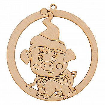 Заготівка дерев`яна "Рік свинки-5, підвіс у кулі", NY10-072-2 Заготівка дерев`яна "Рік свинки-5, підвіс у кулі", NY10-072-2