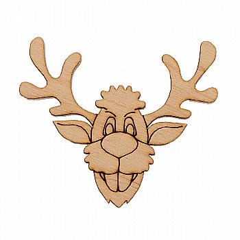 Заготівка дерев`яна "Мордочки. Рудольф 2 для шарів", NY203 Заготівка дерев`яна "Мордочки. Рудольф 2 для шарів", NY203