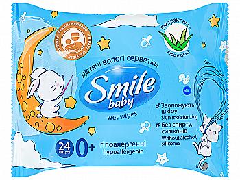 Серветки вологі Смайл Baby "Екстракт алое", New sticker 24 шт., 42107415 Серветки вологі Смайл Baby "Екстракт алое", New sticker 24 шт., 42107415