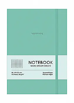 Зошит А5 96 арк., лін. поліуретан, кремовий блок, 80г/м2, (9768)