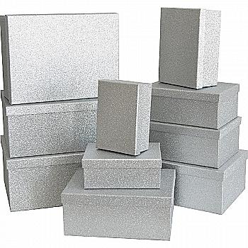 Подарункова коробка прямокутна, срібло Блиск, 23*16,5*9,5 см, 1410040303 Подарункова коробка прямокутна, срібло Блиск, 23*16,5*9,5 см, 1410040303