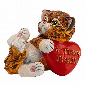 Заготовка с гипса Котенок с сердечком