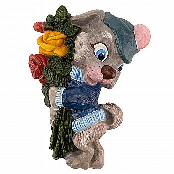 Заготовка с гипса Песик с букетом