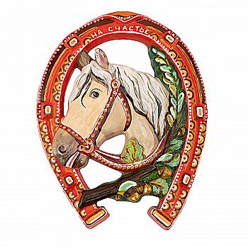 Заготовка с гипса Подкова с лошадью большая