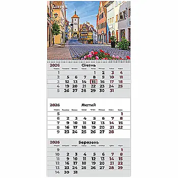 Календар настінний квартальний 2026 р.,1 пр. Romantic 2, 8801-26-2-A Календар настінний квартальний 2026 р.,1 пр. Romantic 2, 8801-26-2-A