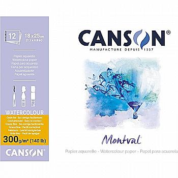 Склейка для акварелі 12 арк. 300 г/м2 (18*25 см) "Montval FIN", 200807317 Canson Склейка для акварелі 12 арк. 300 г/м2 (18*25 см) "Montval FIN", 200807317 Canson