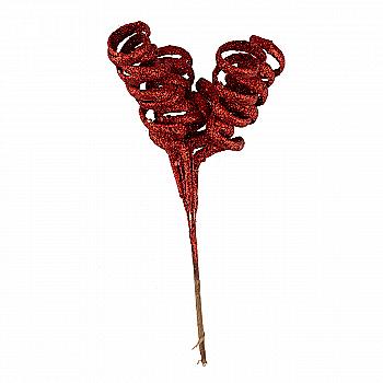 Гілка декоративна Yes! Fun Спіралі, 21 см, червона гліттер, 973884