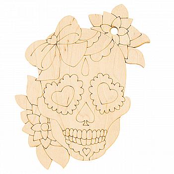 Заготівка дерев`яна Череп з бантиком, 3-111