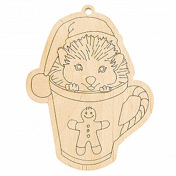 Заготівка дерев`яна Підвіс Їжачок в чашці, 703023 Заготівка дерев`яна Підвіс Їжачок в чашці, 703023