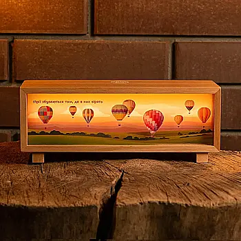 Ночник-панорама "Воздушные шары", лакированное дерево (LED, Аккумулятор, USB Type-C), npa0016 Ночник-панорама "Воздушные шары", лакированное дерево (LED, Аккумулятор, USB Type-C), npa0016