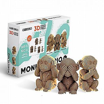 Картонний конструктор "Cartonic 3D Puzzle MONKEYS TRIO", CARTTRIOMONK Картонний конструктор "Cartonic 3D Puzzle MONKEYS TRIO", CARTTRIOMONK