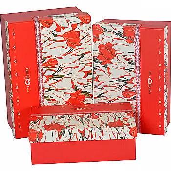 Подарункова коробка прямокутна, червона "Проліски", 19*12 *6,5 см, 110342331 Подарункова коробка прямокутна, червона "Проліски", 19*12 *6,5 см, 110342331