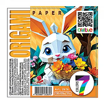 Папір для орігамі 100х100 мм, 80 г/м2, кольор. мікс, TM "Art studio of Happiness" (2676) Папір для орігамі 100х100 мм, 80 г/м2, кольор. мікс, TM "Art studio of Happiness" (2676)