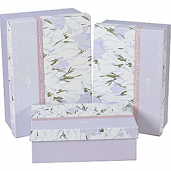 Подарункова коробка прямокутна, ніжно-бузкова "Проліски", 23*16*9,5 см, 1103464603 Подарункова коробка прямокутна, ніжно-бузкова "Проліски", 23*16*9,5 см, 1103464603