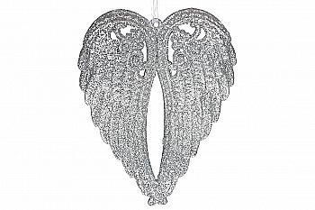 Ялинкова прикраса "Крила Янгола" 15 см, срібло, 788-753