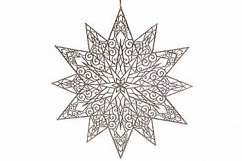 Декор новорічний "Зірка" 46 см, шампань, 787-209 Декор новорічний "Зірка" 46 см, шампань, 787-209