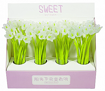 Ручка гелева 0,5 мм "Квітка-тюльпан",  синя, 1156(052) Ручка гелева 0,5 мм "Квітка-тюльпан",  синя, 1156(052)