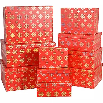 Подарункова коробка прямокутна НР, червона, "Сніжинки", 35*27*15,5 см, 1110130009 Подарункова коробка прямокутна НР, червона, "Сніжинки", 35*27*15,5 см, 1110130009
