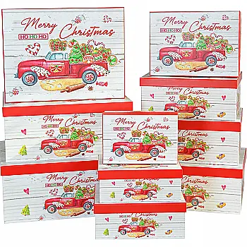 Подарункова коробка прямокутна НР, "Вантажівка з подарунками MerryChristmas", 31*23*13,5 см, 1110091407 Подарункова коробка прямокутна НР, "Вантажівка з подарунками MerryChristmas", 31*23*13,5 см, 1110091407