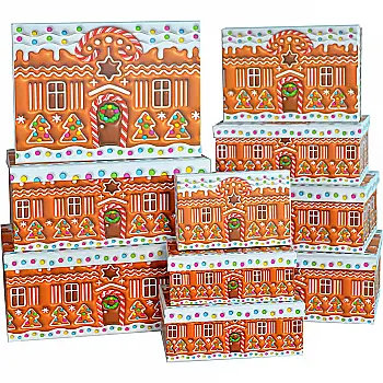 Подарункова коробка прямокутна НР, "Різдвяний пряничний будиночок", 21*15*8,5 см, 1110102702 Подарункова коробка прямокутна НР, "Різдвяний пряничний будиночок", 21*15*8,5 см, 1110102702