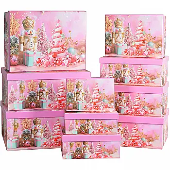 Подарункова коробка прямокутна НР, рожева "Лускунчик", 27*20*11,5 см, 1110076105 Подарункова коробка прямокутна НР, рожева "Лускунчик", 27*20*11,5 см, 1110076105