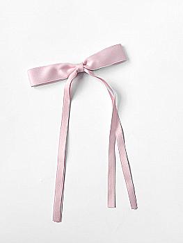 Бант атлас довгі стрічки  кріплення зажим рожевий, S012 Бант атлас довгі стрічки  кріплення зажим рожевий, S012
