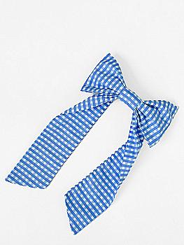 Бант голубая клетка крепления автомат, S008