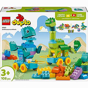 Конструктор Lego Duplo "Динозавры на колесах 3в1", 10451