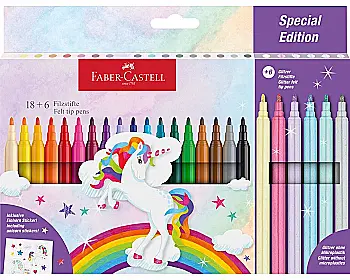 Фломастери 24 кол. FELT TIP "UNICORN" (картон. уп.), 554221 Faber-Castell Фломастери 24 кол. FELT TIP "UNICORN" (картон. уп.), 554221 Faber-Castell