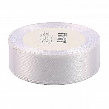 Стрічка атласна 25 мм*25 ярдів "Біла", 25250011 Стрічка атласна 25 мм*25 ярдів "Біла", 25250011