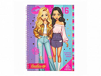 Книга модельєра Besties, фіолетова, 990203 Книга модельєра Besties, фіолетова, 990203