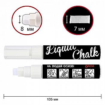 Крейдяний маркер SANTI, білий, 8 мм, 6 шт/кор, 391123 Крейдяний маркер SANTI, білий, 8 мм, 6 шт/кор, 391123