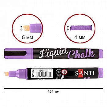 Крейдяний маркер SANTI, фіолетовий, 5 мм, 6 шт/кор, 391126 Крейдяний маркер SANTI, фіолетовий, 5 мм, 6 шт/кор, 391126