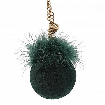 Игрушка новогодняя Изумруд "Шарик с цепочкой" 10 см, 2207
