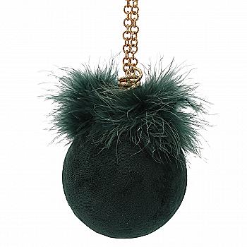 Игрушка новогодняя Изумруд "Шарик с цепочкой" 8 см, 2206