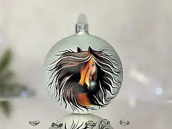 Куля ялинкова Символ 2026 "Стрімкий кінь", білий Куля ялинкова Символ 2026 "Стрімкий кінь", білий