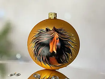 Куля ялинкова Символ 2026 "Стрімкий кінь", золотий Куля ялинкова Символ 2026 "Стрімкий кінь", золотий