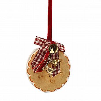 Игрушка новогодняя "Печенье крекер" 10 см, 103