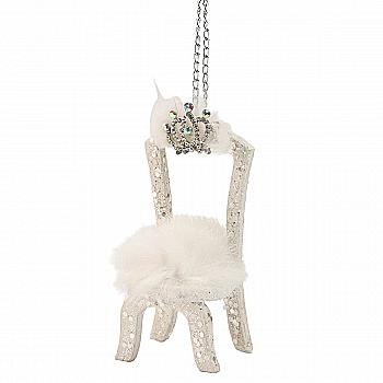 Игрушка новогодняя "Стульчик "Корона" микс, 15 см, 2506