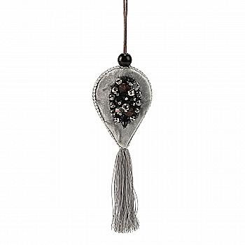 Игрушка новогодняя Арктика "Капля серая" 10 см, 1316