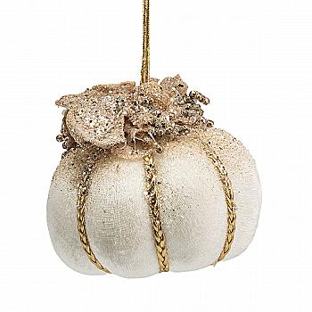 Игрушка новогодняя Злата "Тыква" 10 см, 2403