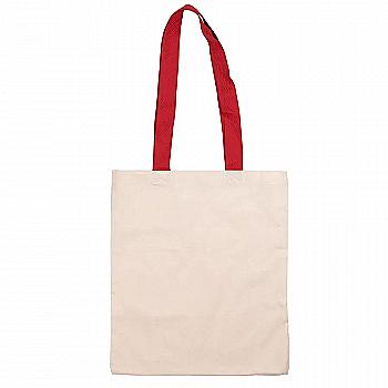 Сумка из хлопка 38*42 см, красная ручка 70 см, неотбеленный хлопок 220 г/м2, ROSA Talent