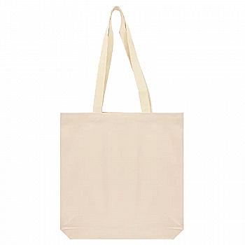 Сумка из хлопка с дном 38*35*7 см, ручка 70 см, небеленый хлопок 220 г/м2, ROSA Talent