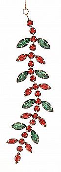Прикраса сувенірна, декоративна "Скляний підвіс з червоними та зеленими стразами" 21,5 см, 22172, ТМ "A&G" Прикраса сувенірна, декоративна "Скляний підвіс з червоними та зеленими стразами" 21,5 см, 22172, ТМ "A&G"