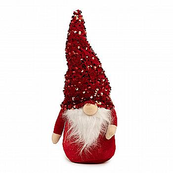 Мягкая игрушка новогодняя "Гном" 36 см, красная пайетка, 973720